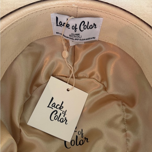 Lack Of Color Cream Hat with Gold Details - Picture 3 of 4
